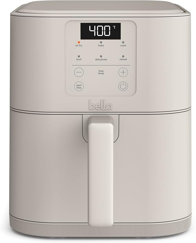 6 Qt Slim Air Fryer,  Adjustable Temperature, 6 Preset Cooking Options, 60 Min Auto Shutoff w Audible Tone, 5lb Capacity