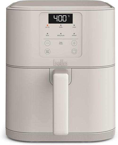 6 Qt Slim Air Fryer,  Adjustable Temperature, 6 Preset Cooking Options, 60 Min Auto Shutoff w Audible Tone, 5lb Capacity