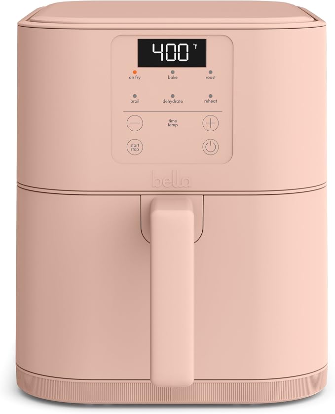 6 Qt Slim Air Fryer,  Adjustable Temperature, 6 Preset Cooking Options, 60 Min Auto Shutoff w Audible Tone, 5lb Capacity