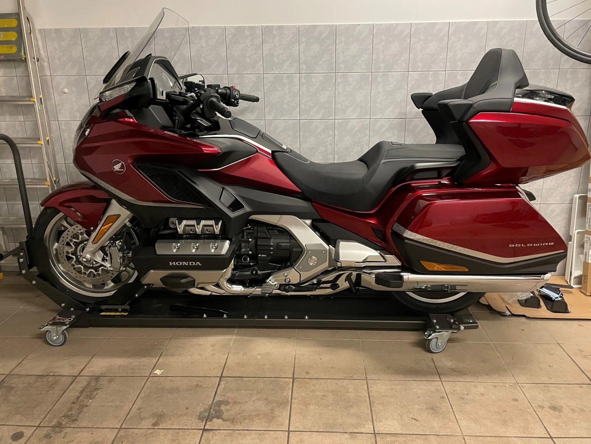🔥Motorcycle Dolly Mover with wheel chock gallery 4