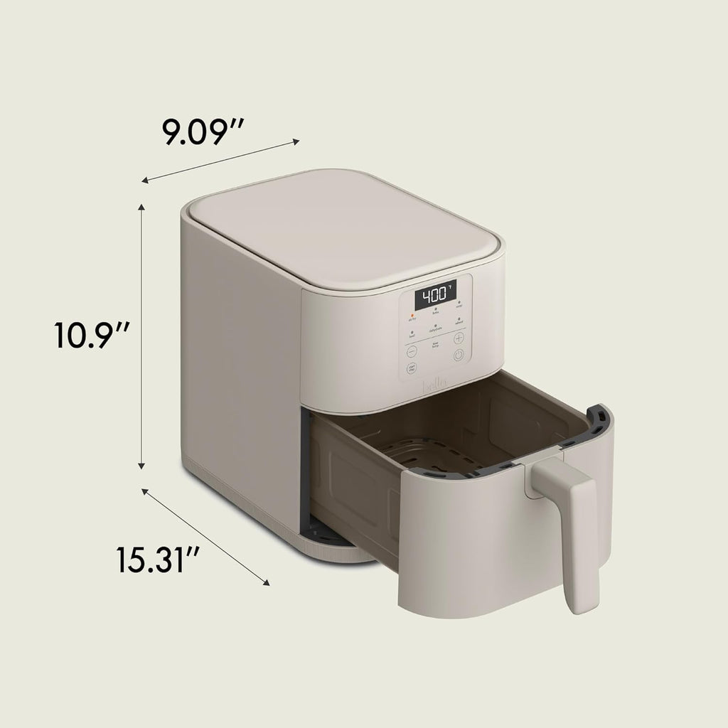 6 Qt Slim Air Fryer,  Adjustable Temperature, 6 Preset Cooking Options, 60 Min Auto Shutoff w Audible Tone, 5lb Capacity