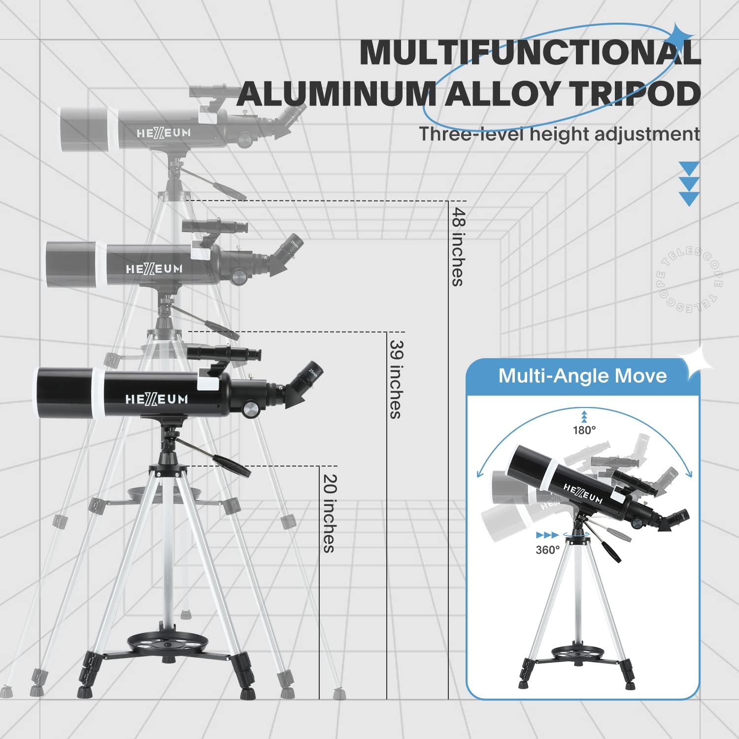 80mm 600mm Telescope for Adults & Beginners, AZ Mount Stargazing | 80mm 600mm telescope for adults and beginners; fully multi-coated high-transmission optics, phone adapter, remote and bag