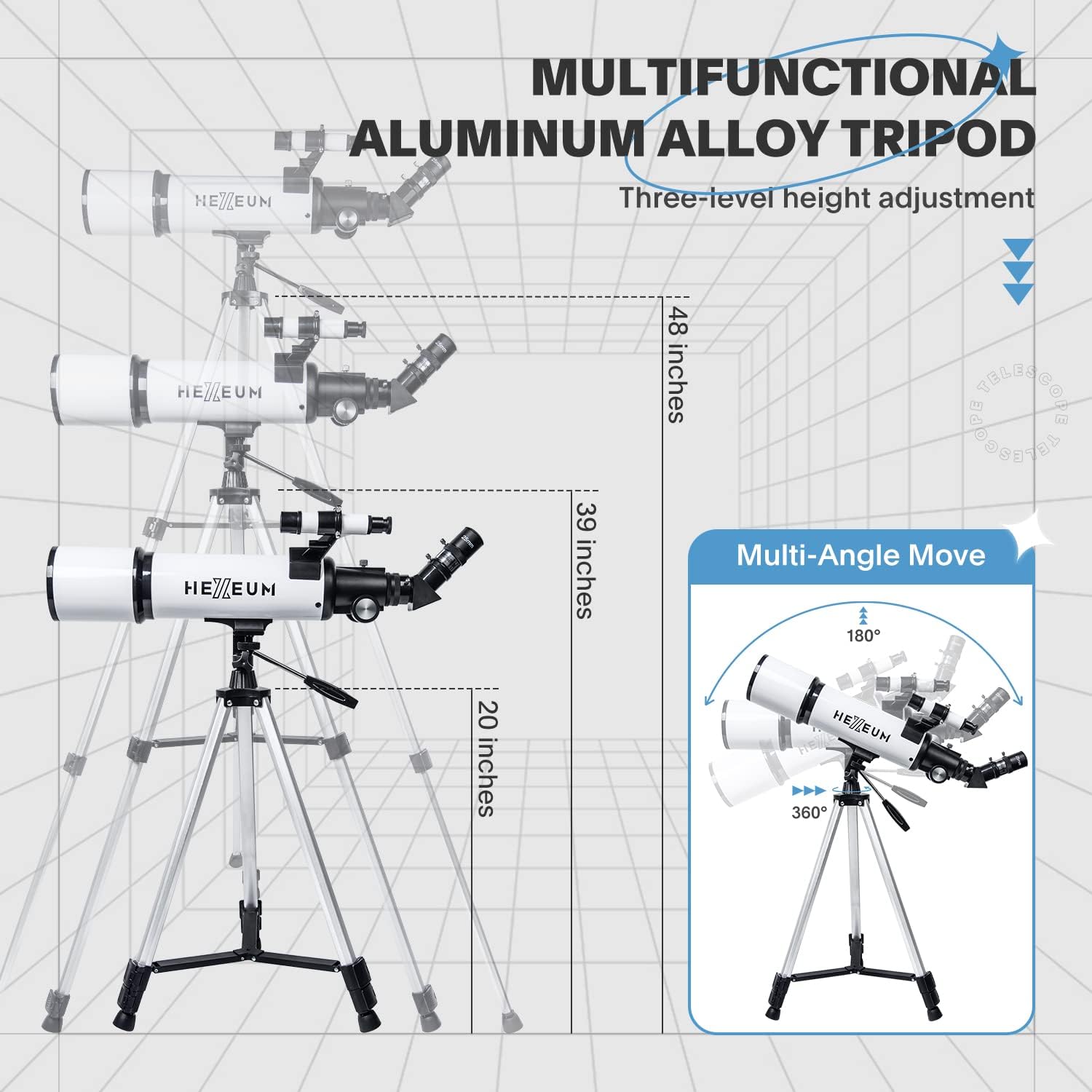 80mm 600mm Telescope for Adults & Beginners, AZ Mount Stargazing | 80mm 600mm telescope for adults and beginners; fully multi-coated high-transmission optics, phone adapter, remote and bag