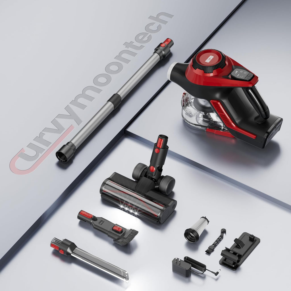 Cordless Vacuum Cleaner for Home, Stick Vacuum 45Kpa, Smart Display & 1.5L Dust Cup, MAX 40mins Runtime, Rechargeable Lightweight Handheld Vavuum for Pet Hair/Carpet/Hardwood Floor/Car