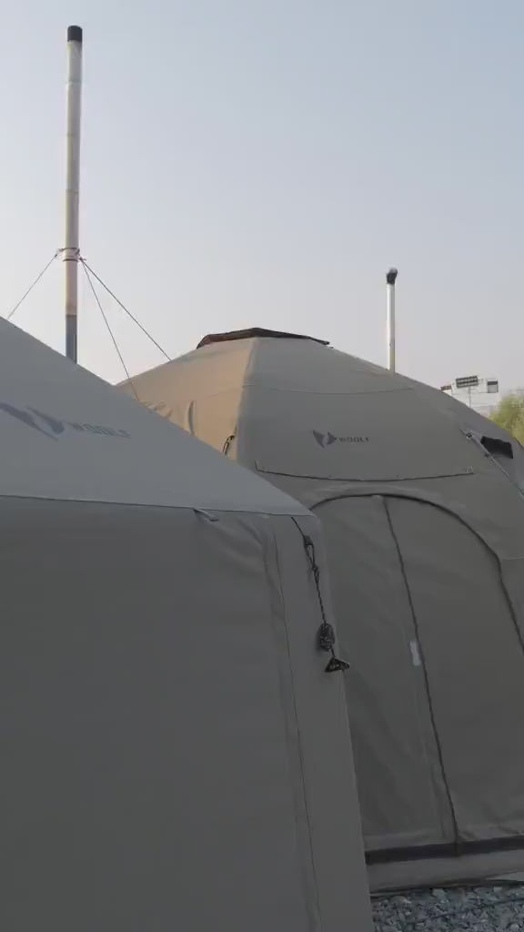 Inflatable Cabin Camping Tent with Integrated Pump demonstration