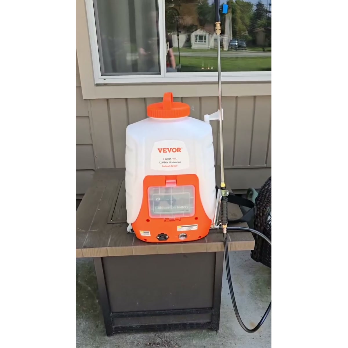 VEVOR 4 gallon battery powered backpack sprayer with spray wand